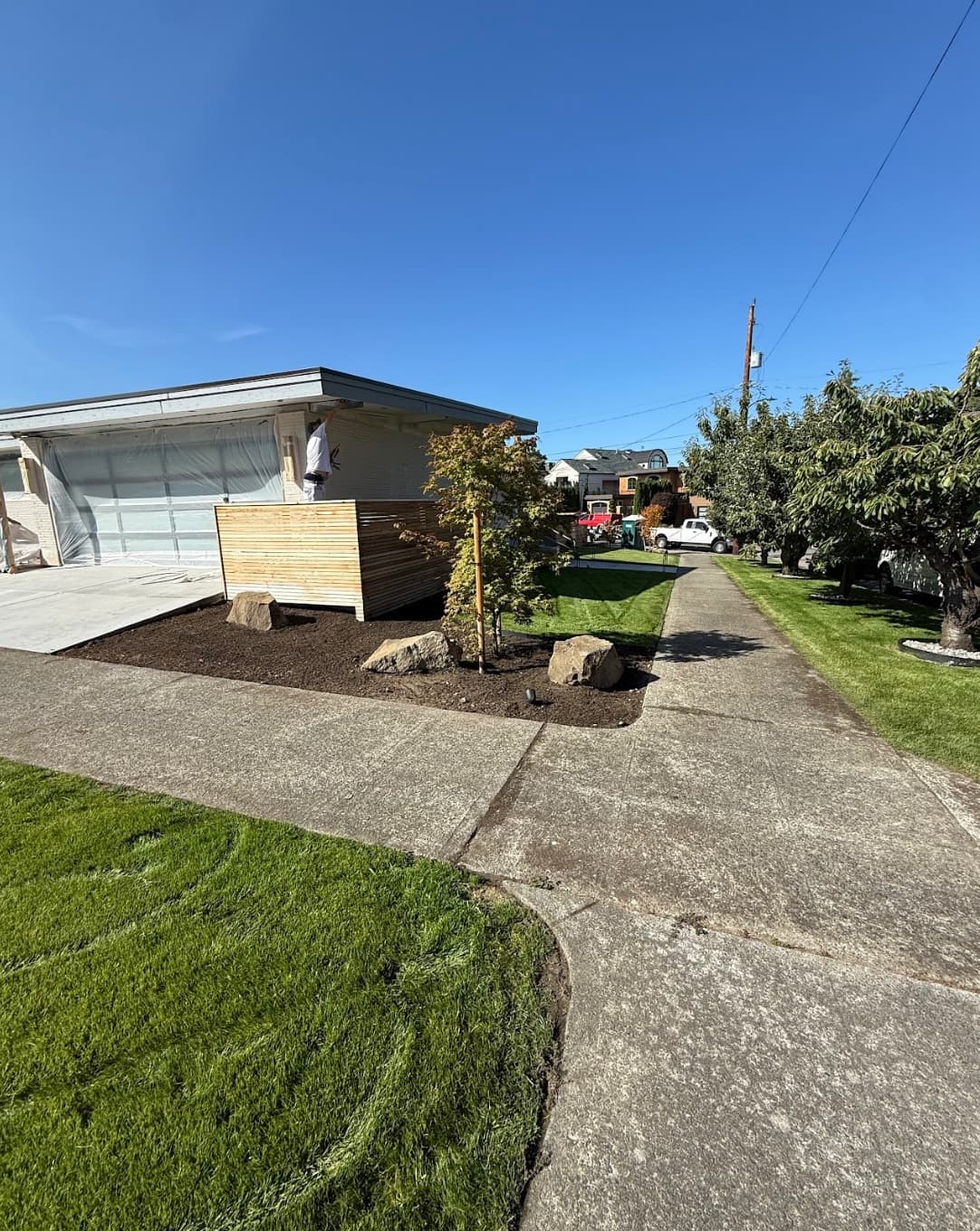 Completed new construction landscape installation in Tacoma WA