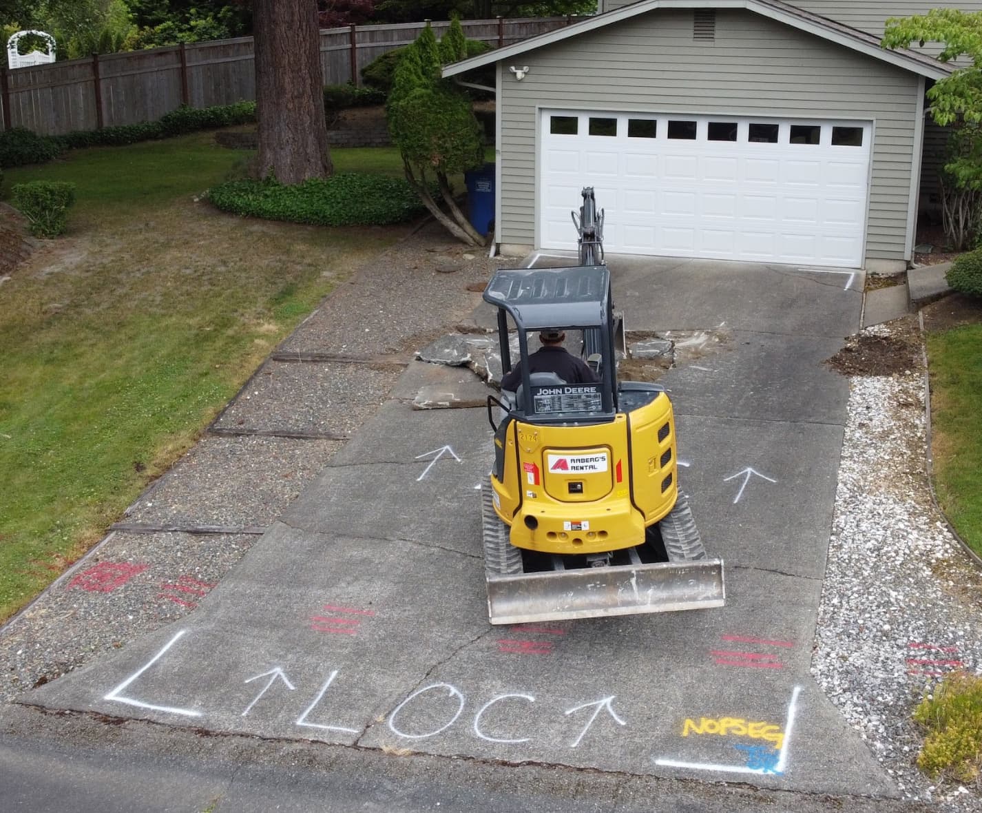 Before concrete driveway replacement in Tacoma WA