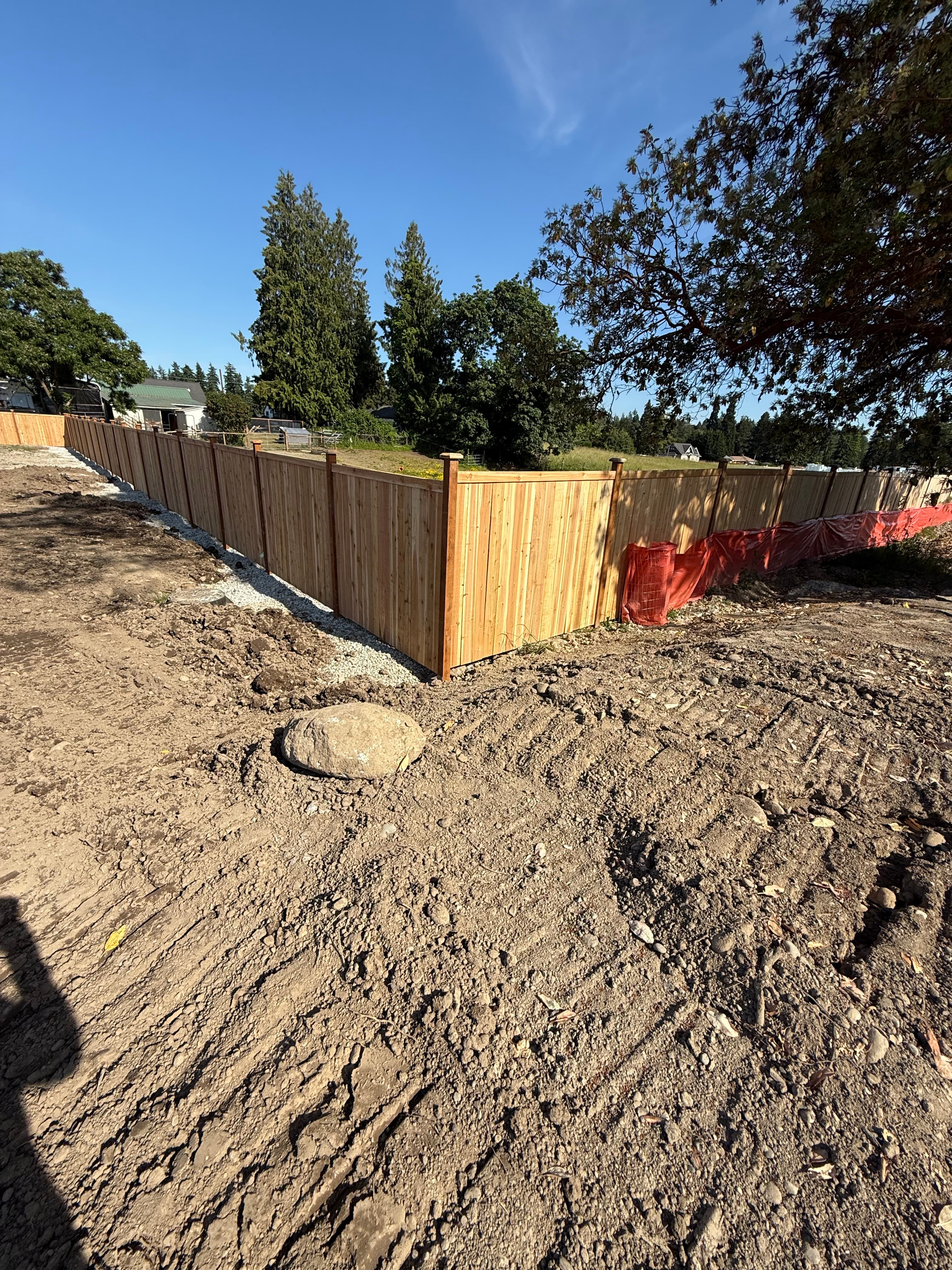 Fence installation progress view in Pierce County WA